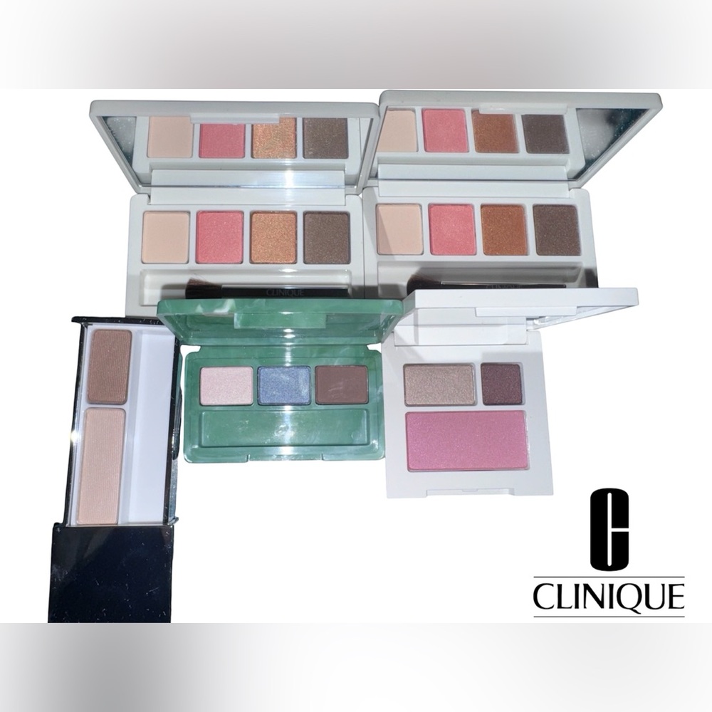5 Clinique Eyeshadow Palette with Pink, Blue, and Brown Shades